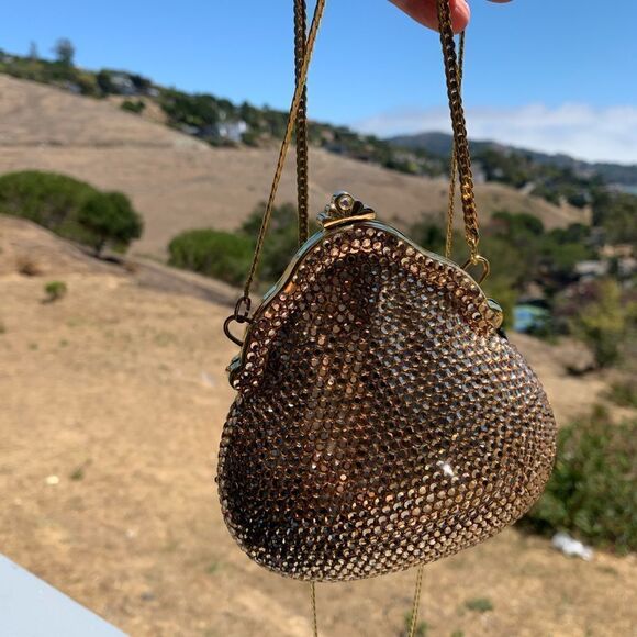 Gold crystal rhinestone mini sparkle evening bag - Picture 13 of 14